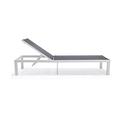LeisureMod Marlin Patio Chaise Lounge Chair With Aluminum Frame