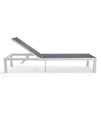 Leisuremod Marlin Patio Chaise Lounge Chair With White Aluminum Frame Set Of 2
