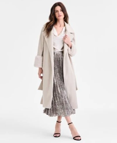 Anne Klein Womens Tie Front Coat Long Sleeve Blouse Pleated Skirt
