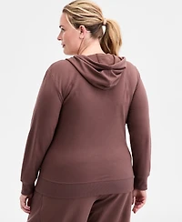 Id Ideology Women's Relaxed Zip-Front Long-Sleeve Fleece Hoodie, Created for Macy's