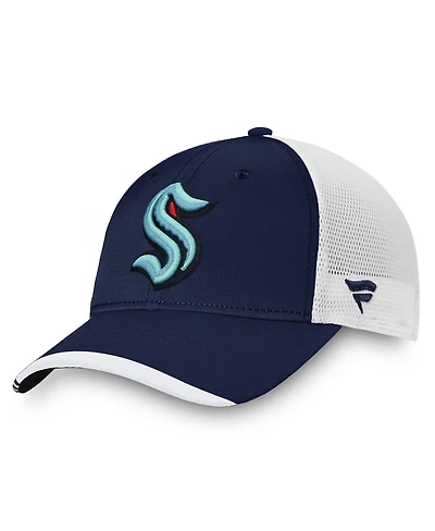 Fanatics Men's Navy Seattle Kraken Authentic Pro Locker Room Trucker Adjustable Hat