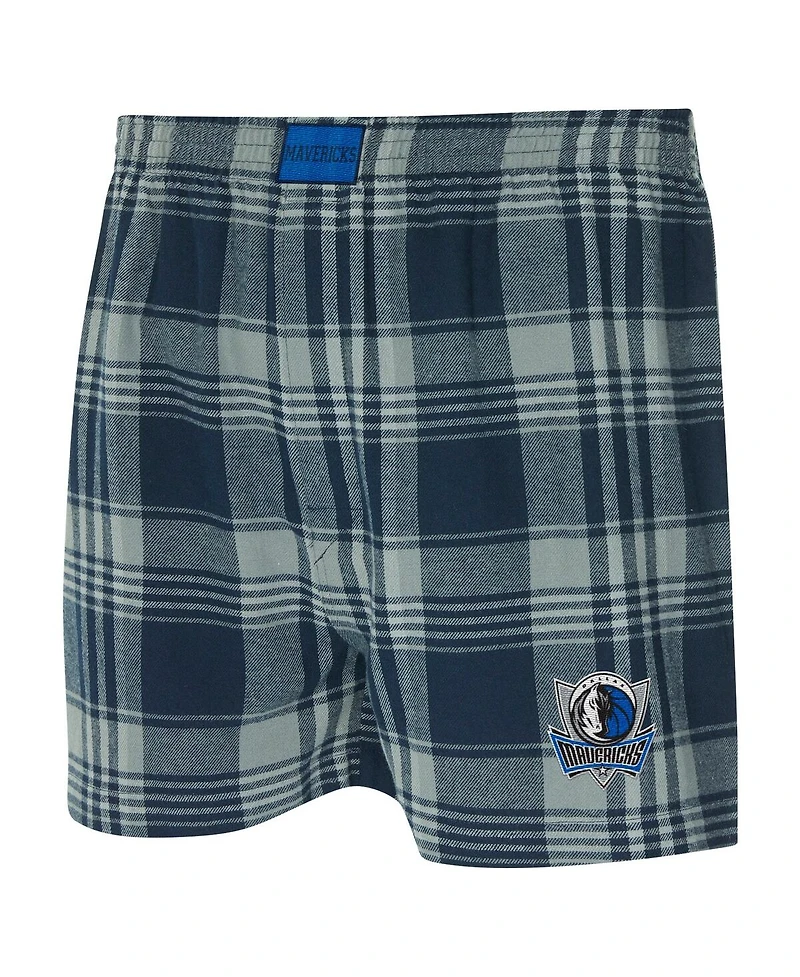 Concepts Sport Men's Navy Dallas Mavericks Region Flannel Boxer Shorts