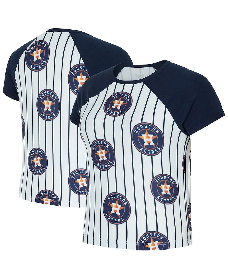 Concepts Sport Women's White Houston Astros Outbound Pinstripe Raglan Top