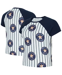 Concepts Sport Women's White Houston Astros Outbound Pinstripe Raglan Top