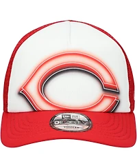 New Era Toddler White/Red Cincinnati Reds Painted A-Frame 9FORTY Trucker Adjustable Hat