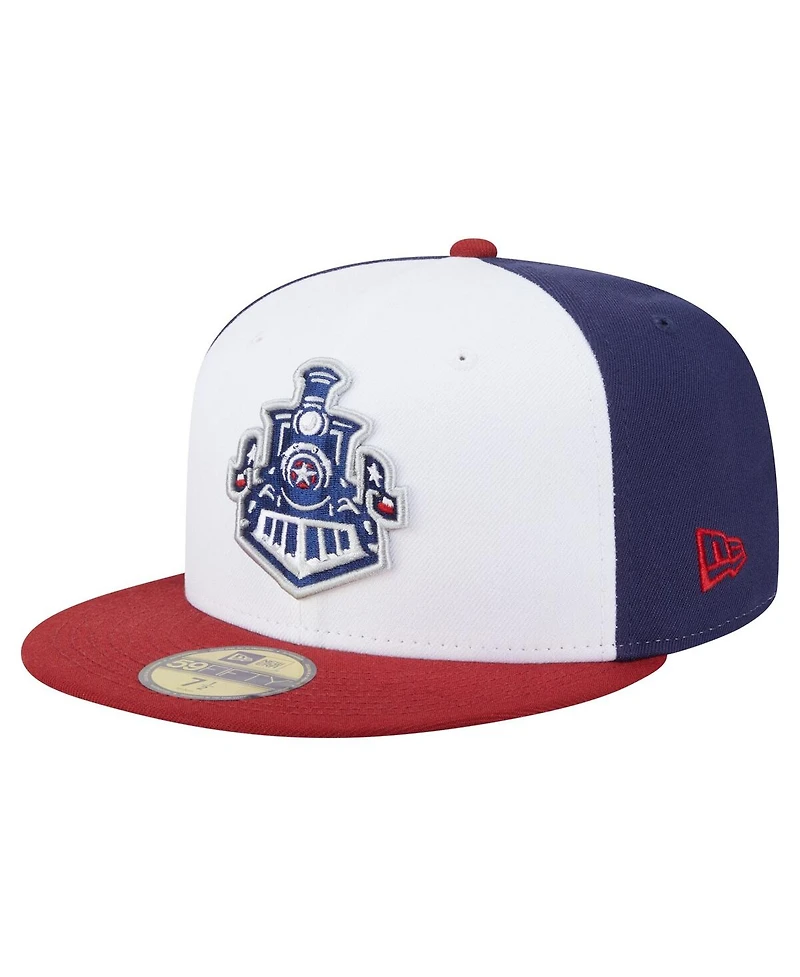 New Era Men's White/Red Round Rock Express Authentic Collection 59FIFTY Fitted Hat
