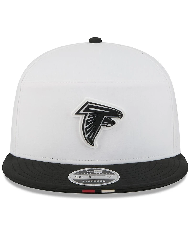 New Era Men's White/Black Atlanta Falcons 2025 Nfl Training Camp Split Panel 9FIFTY Snapback Hat
