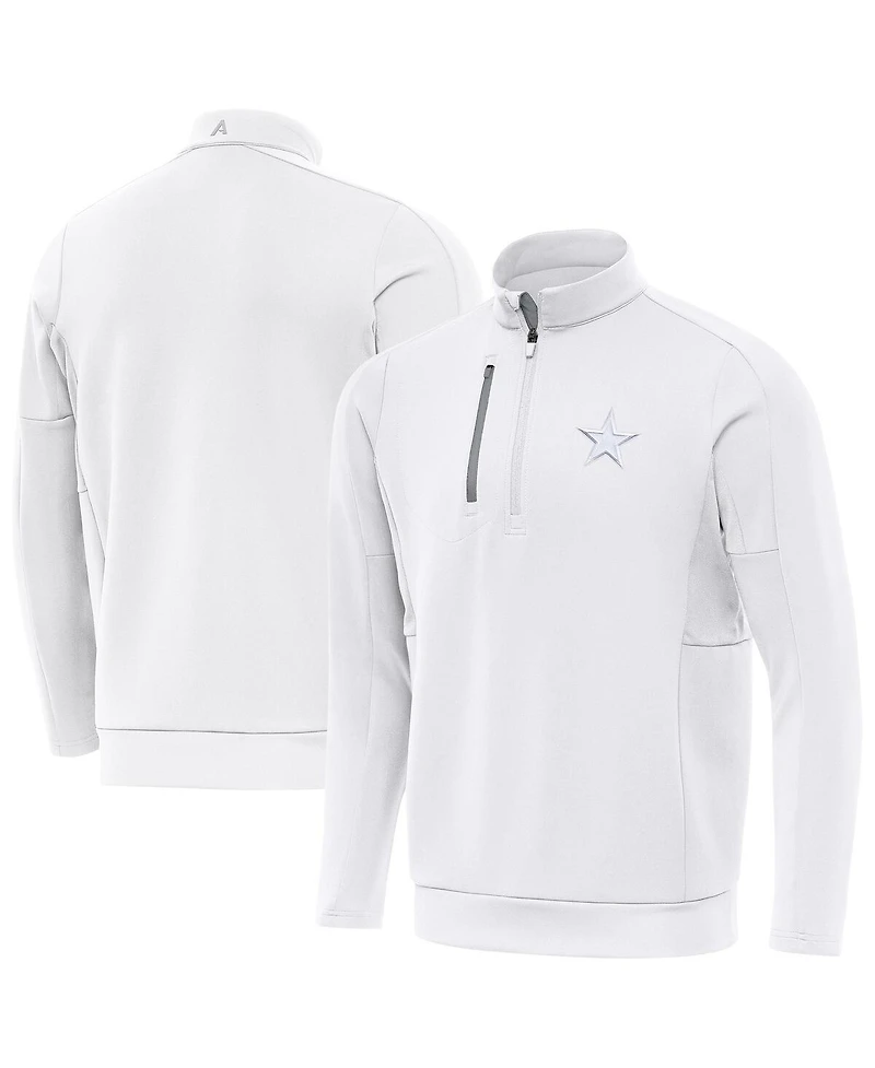 Antigua Men's White Dallas Cowboys Generation Quarter-Zip Jacket