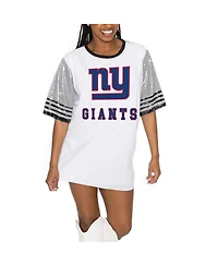 Gameday Couture Women's White/Gray New York Giants Bling It Full Sequin Jersey Dress