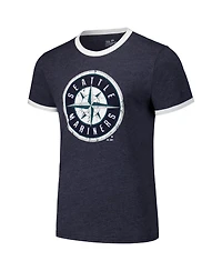 Majestic Men's Navy Seattle Mariners Ringer Tri-Blend T-Shirt