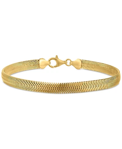 Men's Diamond-Cut Wide Snake Chain Bracelet in 14k Gold Over Sterling Silver