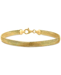 Men's Diamond-Cut Wide Snake Chain Bracelet in 14k Gold Over Sterling Silver