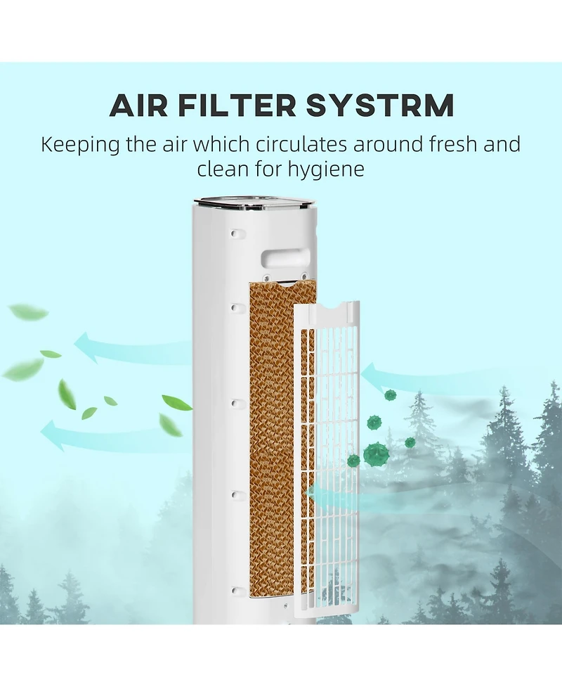 Homcom Portable Air Cooler and Humidifier Cooling Fan for Bedroom