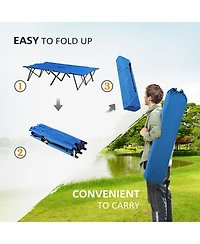 Outsunny 2 Person Folding Camping, Portable Sleeping Cot w/ Carry Bag
