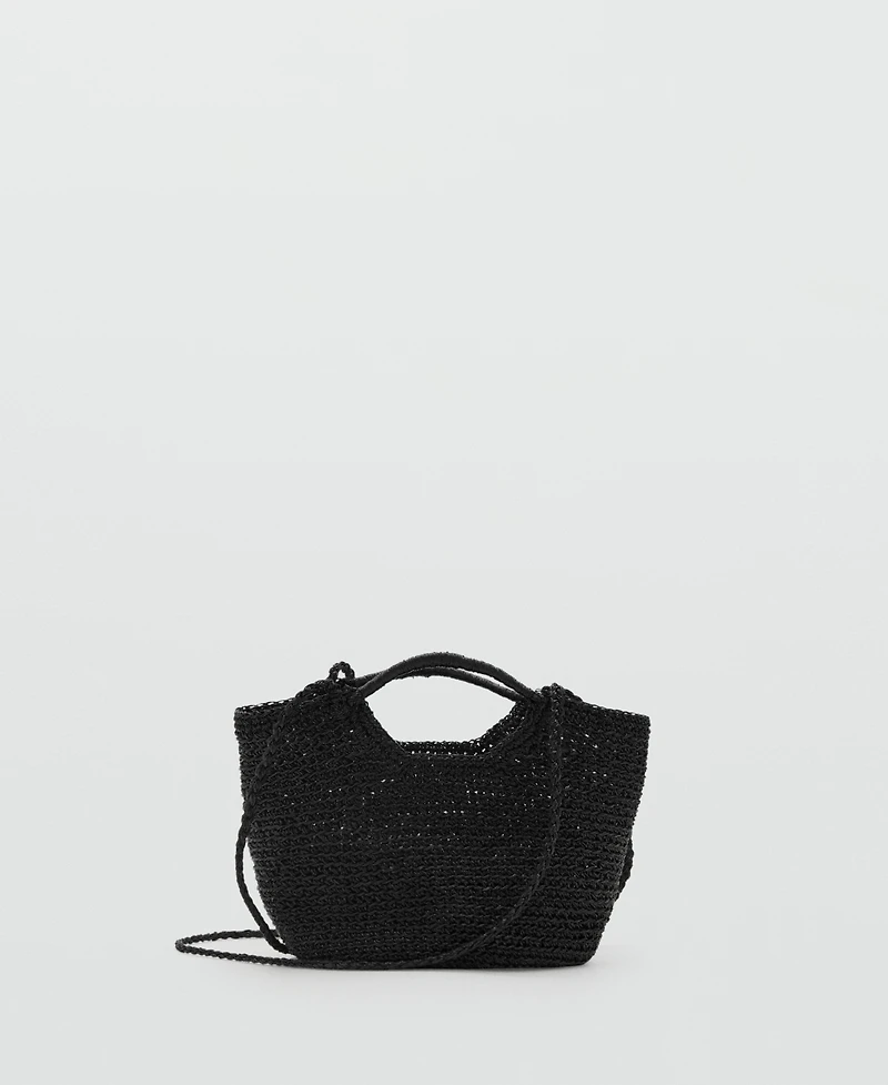 Mango Women's Mini Woven Crossbody Bag