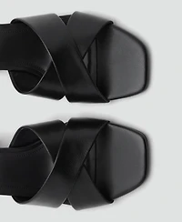 Mango Women's Leather Block-Heel Sandals