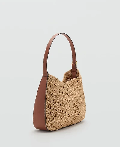 Mango Women's Natural Fiber Shoulder Bag