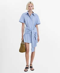 Mango Women's Striped Knot Shirt Dress