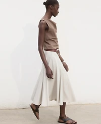 Mango Women's Pleated Midi Skirt