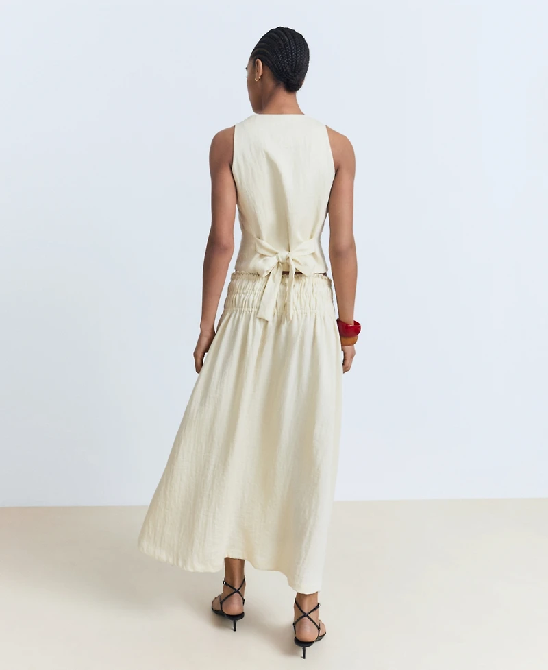 Mango Women's Long Gathered Panel Skirt