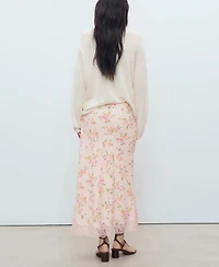 Mango Women's Lace Detail Floral Skirt
