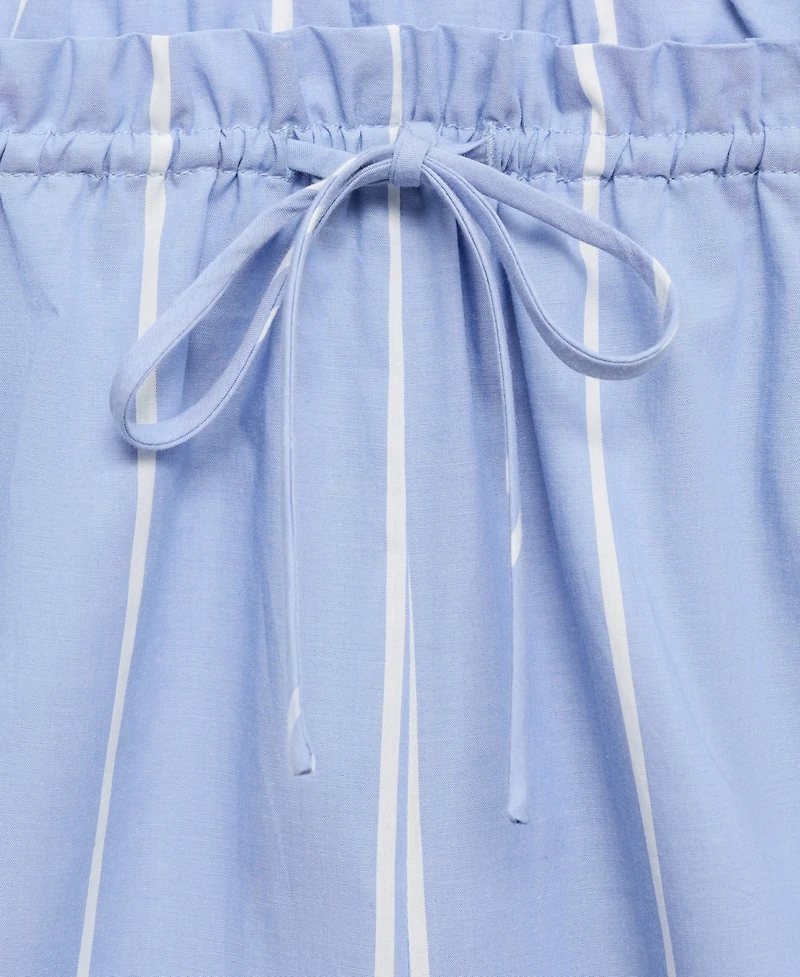 Mango Women's Striped Cotton Shorts