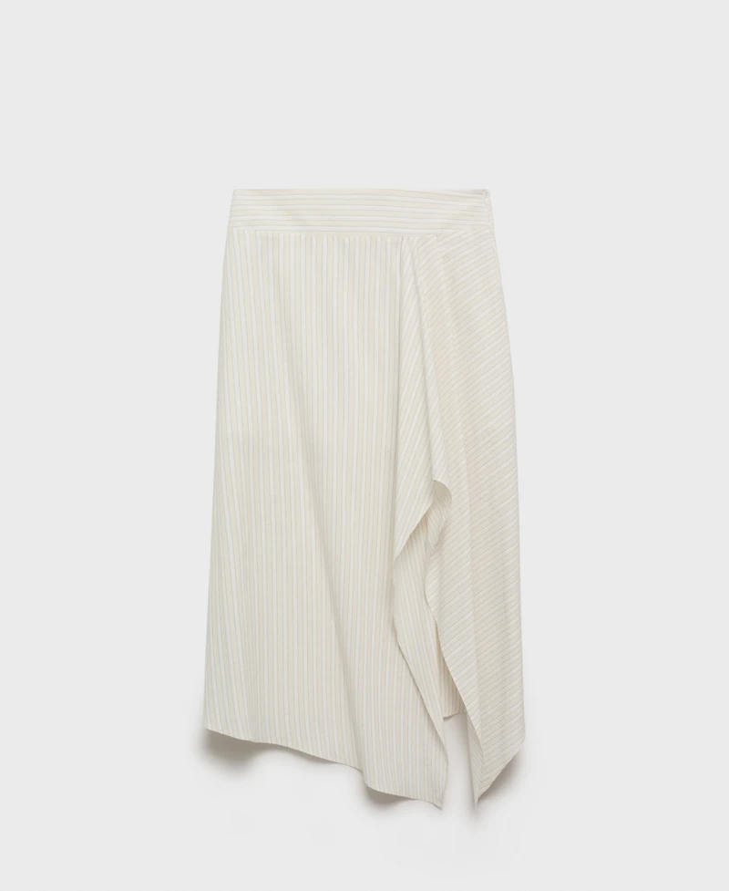Mango Women's Striped Asymmetric Skirt