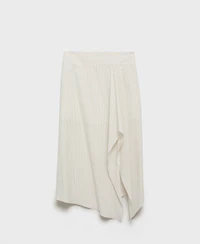 Mango Women's Striped Asymmetric Skirt