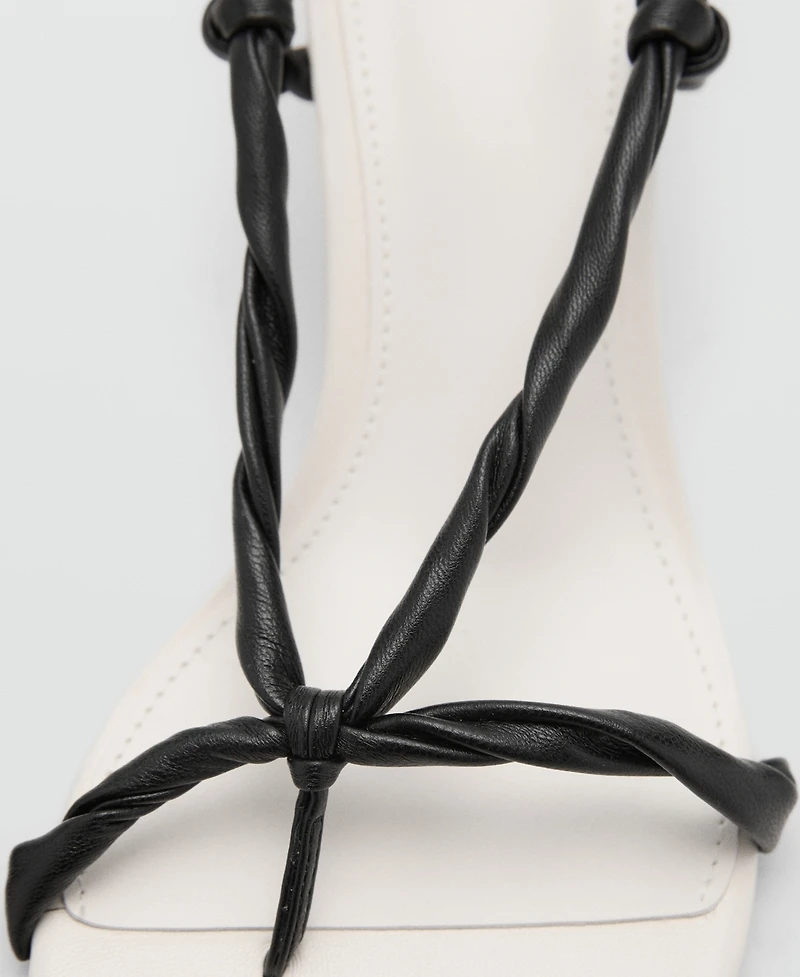 Mango Women's Ruched Strips Sandals