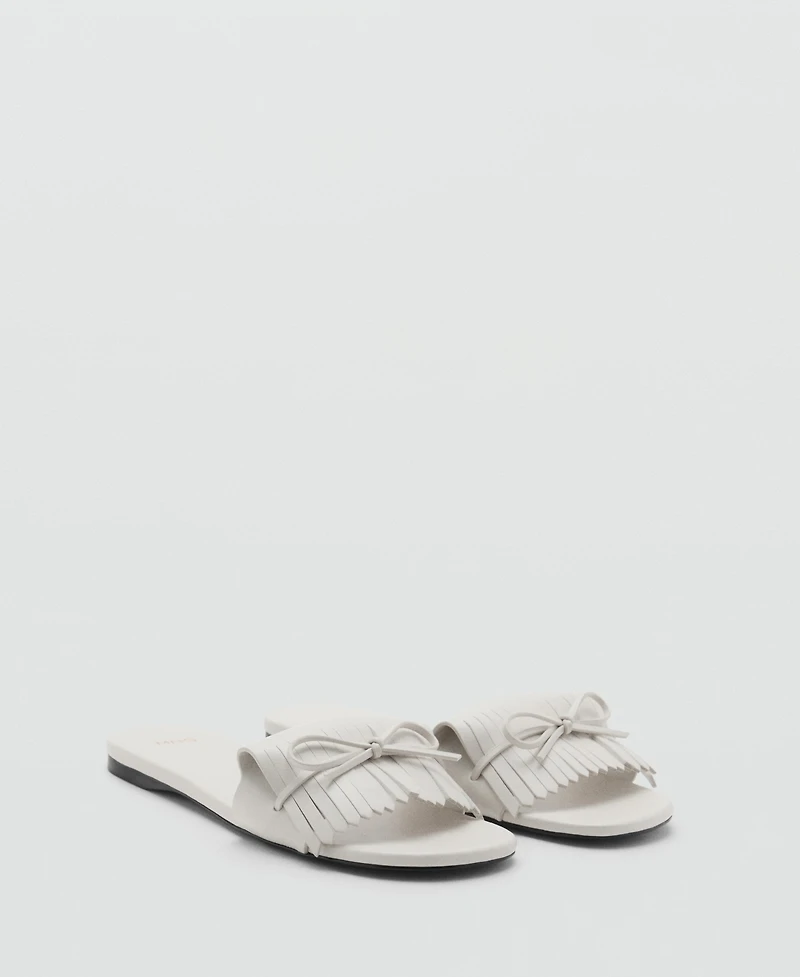 Mango Women's Bow Detail Fringed Sandals