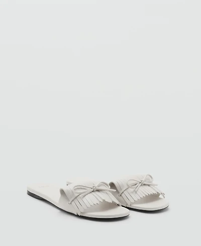 Mango Women's Bow Detail Fringed Sandals
