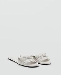 Mango Women's Bow Detail Fringed Sandals