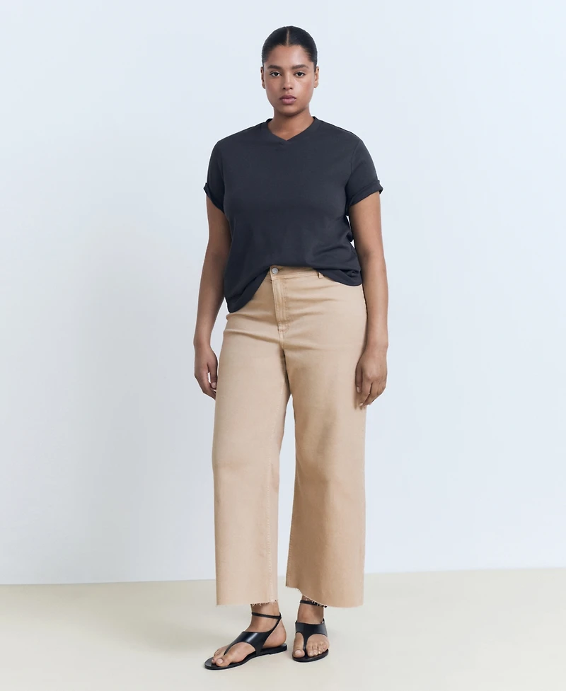 Mango Women's Catherin Culotte High-Rise Jeans