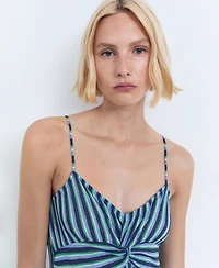 Mango Women's Striped Gathered Dress