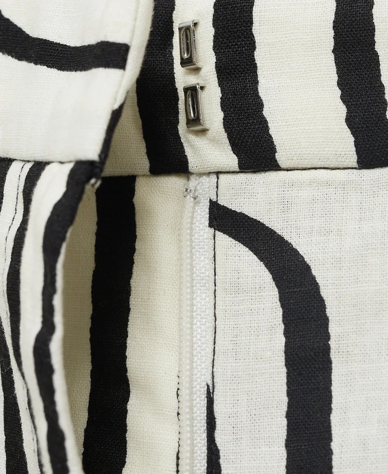 Mango Women's Geometric-Print Linen Pants