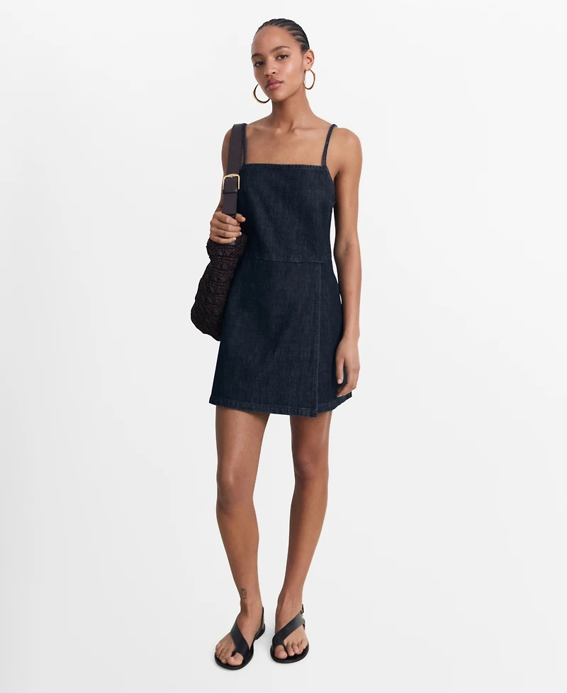 Mango Women's Short Denim Romper