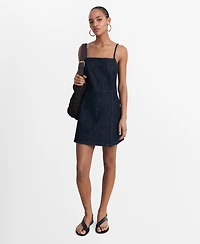 Mango Women's Short Denim Romper