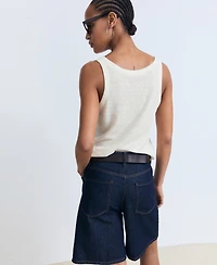 Mango Women's Strap Linen Top