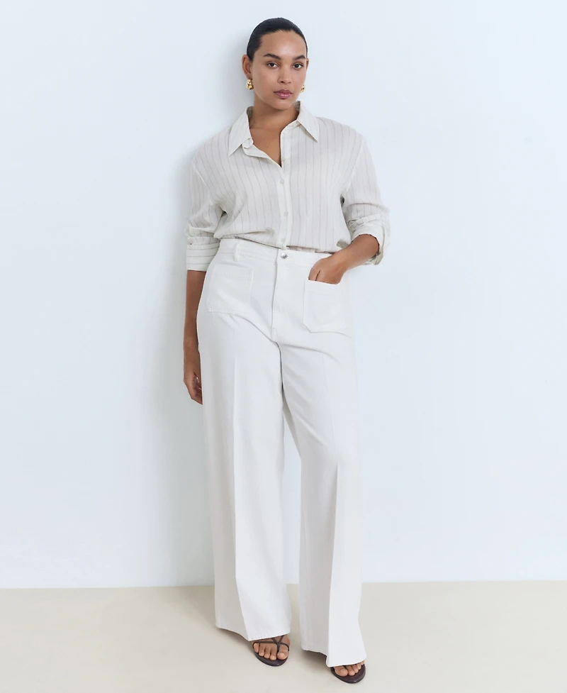 Mango Women's High-Rise Wide Leg Jeans