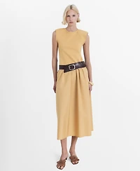 Mango Women's Combined Fabric Midi Dress