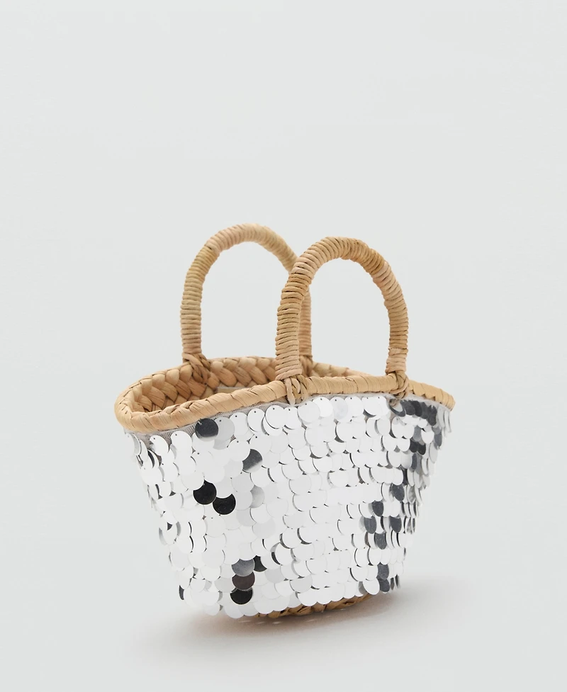 Mango Women's Sequined Mini-Basket Bag