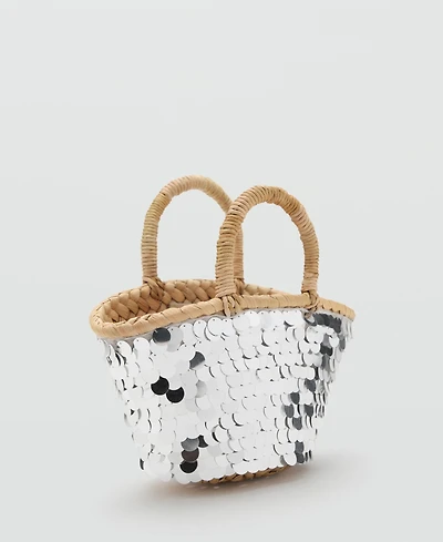 Mango Women's Sequined Mini-Basket Bag
