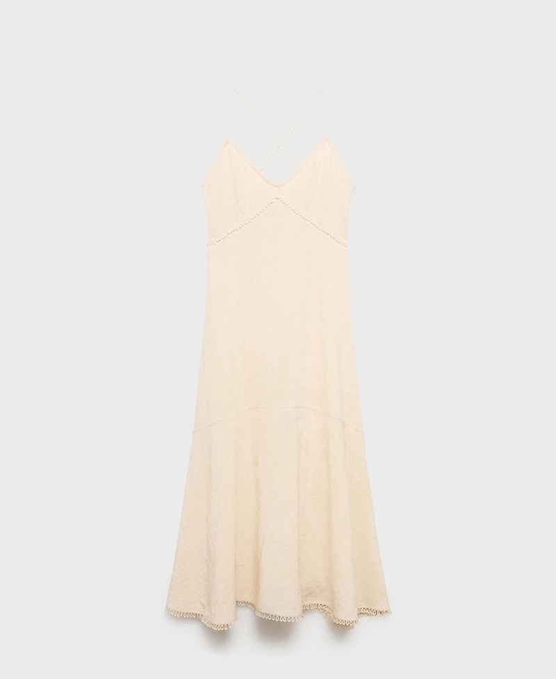 Mango Women's Embroidered Midi Dress