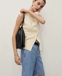 Mango Women's High-Waist Straight-Fit Denim Shorts