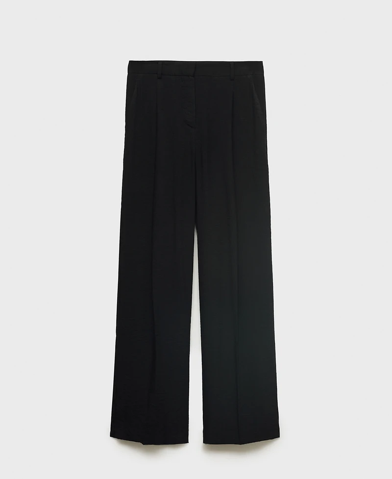 Mango Women's Wide Leg Pleated Pants
