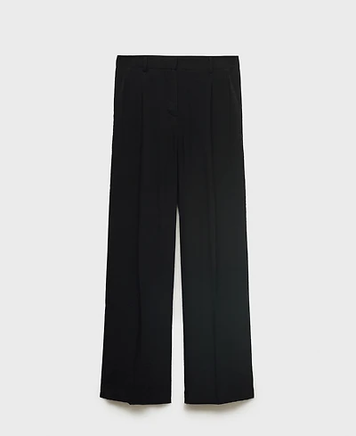 Mango Women's Wide Leg Pleated Pants