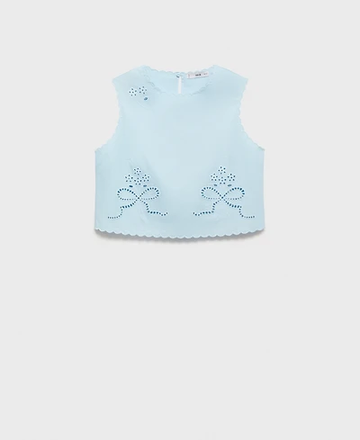 Mango Women's Embroidered Crop Top