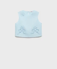 Mango Women's Embroidered Crop Top