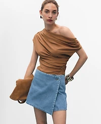 Mango Women's Wrapped Denim Skort