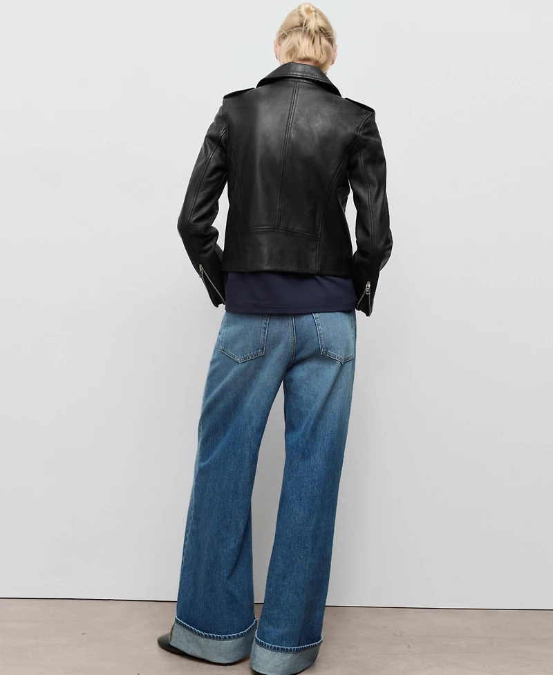 Mango Women's Leather Biker Jacket